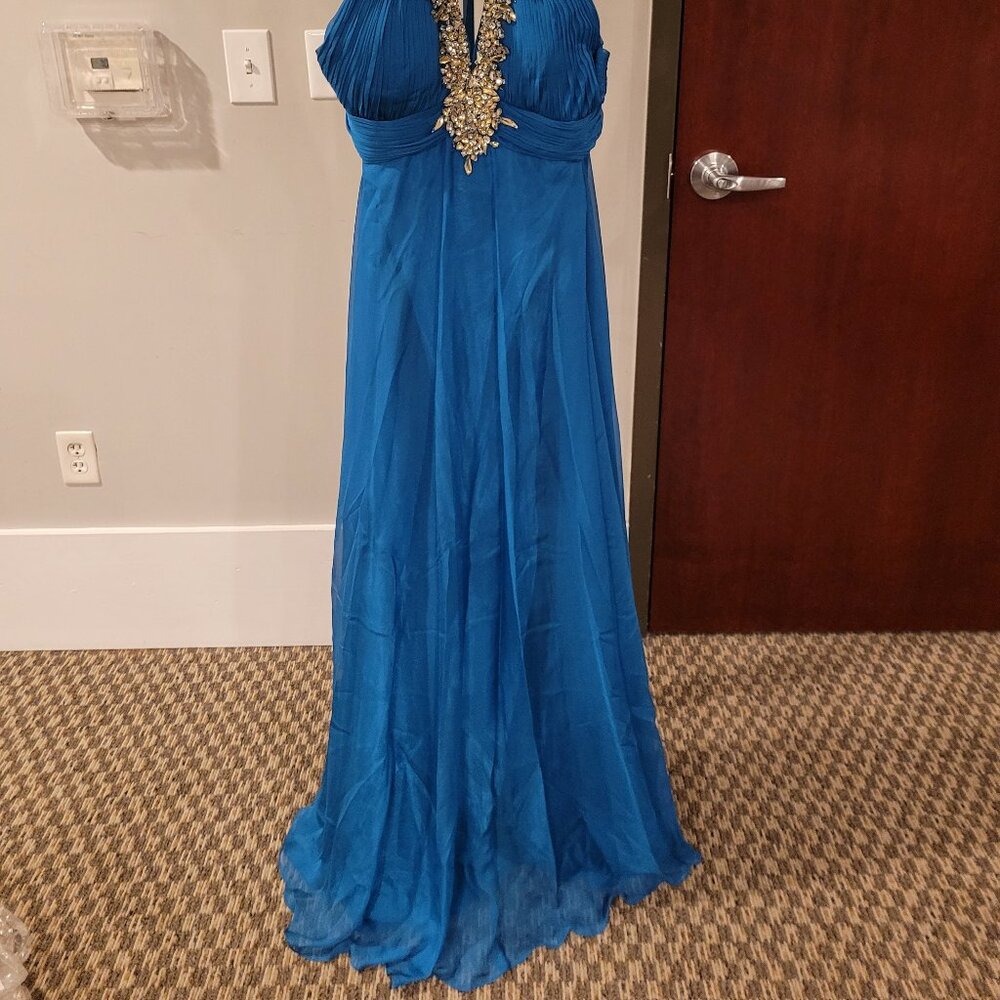 Blush Prom X139 Size 16 Blue Dress - Picture 4 of 7